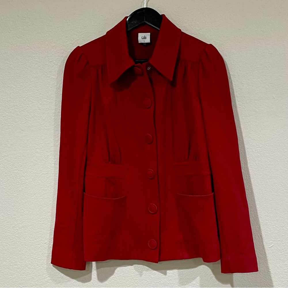 CAbi Spencer Jacket Women’s Small Red Structured Blazer Style